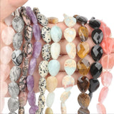 18x13mm Natural Stone Faceted Oval Spacer Beads for DIY Charm Necklace