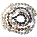 18x13mm Natural Stone Faceted Oval Spacer Beads for DIY Charm Necklace