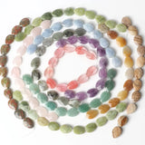 18x13mm Natural Stone Faceted Oval Spacer Beads for DIY Charm Necklace