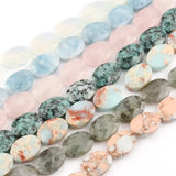 18x13mm Natural Stones Aquamarines Rose Quartzs Faceted Oval Loose Beads