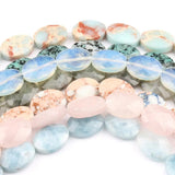18x13mm Natural Stones Aquamarines Rose Quartzs Faceted Oval Loose Beads
