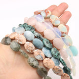 18x13mm Natural Stones Aquamarines Rose Quartzs Faceted Oval Loose Beads