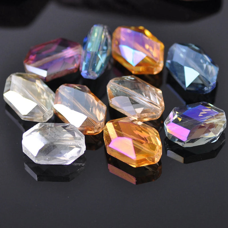 18x13mm Crystal Glass Prism Loose Beads for Jewelry Making