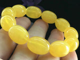 Natural Mexican Amber Beeswax Beads Bracelet 18x14mm