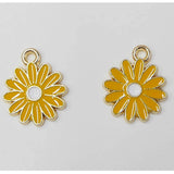 Chrysanthemum Glazing Alloy Earring Charms Necklace Pendants