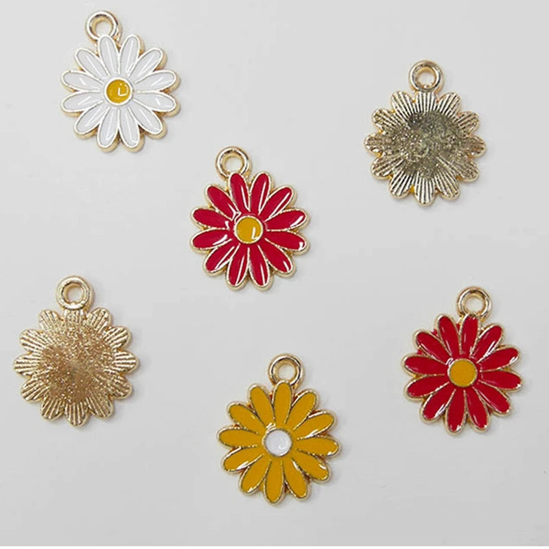 Chrysanthemum Glazing Alloy Earring Charms Necklace Pendants