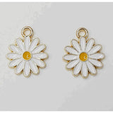 Chrysanthemum Glazing Alloy Earring Charms Necklace Pendants