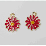 Chrysanthemum Glazing Alloy Earring Charms Necklace Pendants