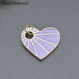 18x18mm Rainbow Enamel Heart Charms for Jewelry Making