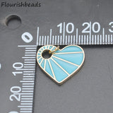 18x18mm Rainbow Enamel Heart Charms for Jewelry Making