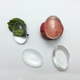 100pcs Oval Glass Cabochons Flat Back Clear Crystal Charms DIY Necklace Jewelry