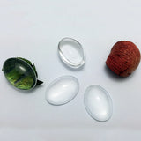 100pcs Oval Glass Cabochons Flat Back Clear Crystal Charms DIY Necklace Jewelry
