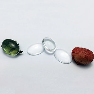 100pcs Oval Glass Cabochons Flat Back Clear Crystal Charms DIY Necklace Jewelry