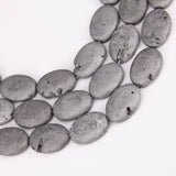 Natural Titanium Druzy Oval Beads Strand