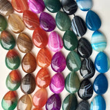 18x25mm High Banded Agates Water Drop Loose Beads
