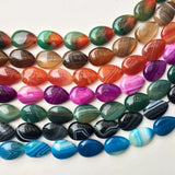 18x25mm High Banded Agates Water Drop Loose Beads