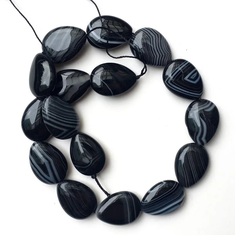 18x25mm High Banded Agates Water Drop Loose Beads