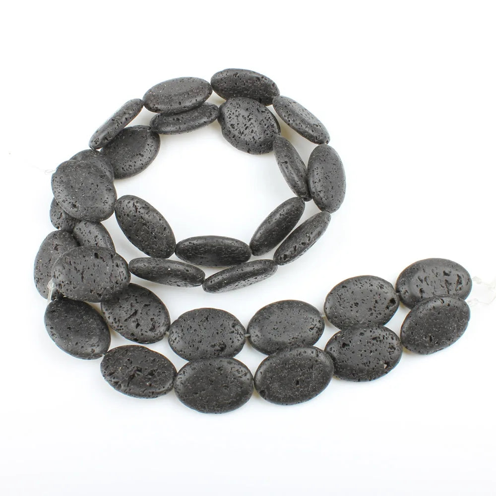 18x25mm Natural Volcanic Rock Oval Shape Semi-finished Jewelry Making