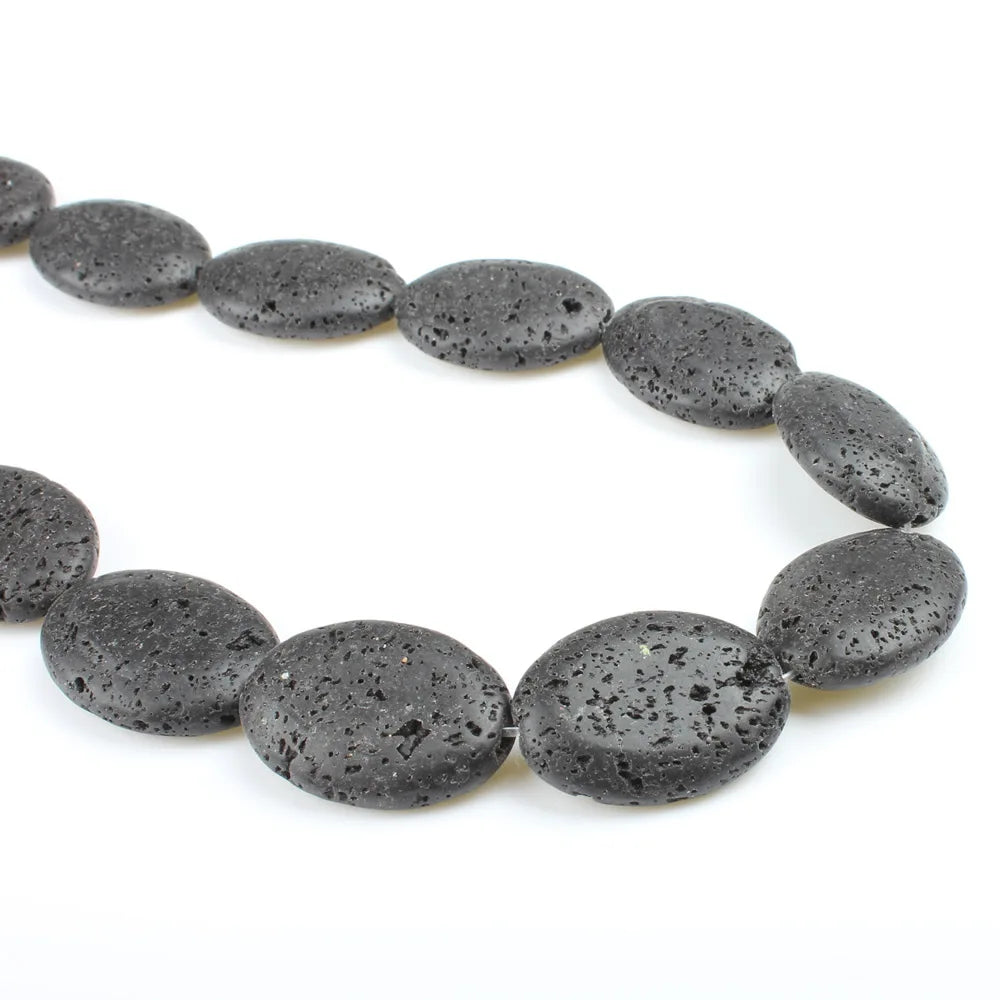 18x25mm Natural Volcanic Rock Oval Shape Semi-finished Jewelry Making
