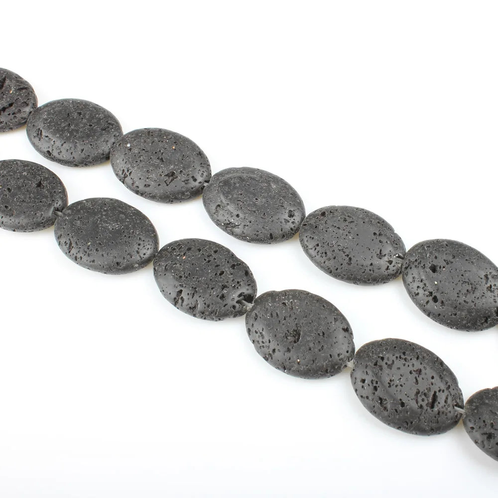 18x25mm Natural Volcanic Rock Oval Shape Semi-finished Jewelry Making