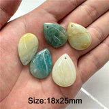 18x25mm Water Drop Gemstone Charms Bead Labradorite Amethyst Quartz Top Drilled