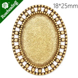 18x25mm Oval Brooch Blank Bezels, Simple Style, Zinc Alloy, 10pcs/lot