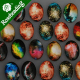 Oval Glass Cabochons Starry Night Pictures 20pcs/lot