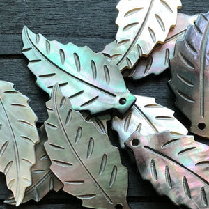 Natural Shell Leaf Earring Charms Necklace Beads DIY Jewelry Making Accessories