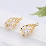 14K Plated Zircon Drop Charms Pendants Jewelry Findings Accessories
