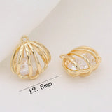 14K Plated Zircon Drop Charms Pendants Jewelry Findings Accessories