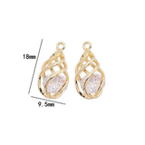14K Plated Zircon Drop Charms Pendants Jewelry Findings Accessories