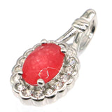 Real Red Ruby Green Emerald Pendant 925 Sterling Silver