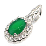 Real Red Ruby Green Emerald Pendant 925 Sterling Silver