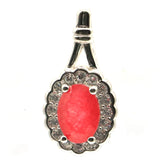 Real Red Ruby Green Emerald Pendant 925 Sterling Silver