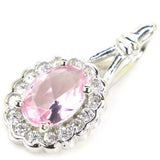 18x9mm Real Sapphire Pink Kunzite Peridot 925 Silver Pendant