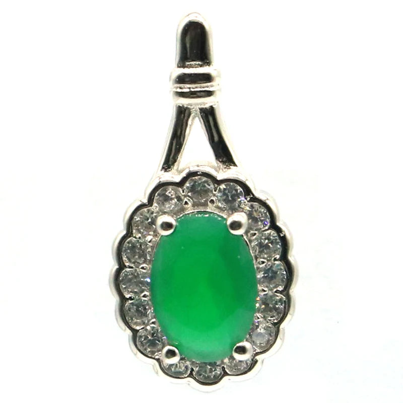 18x9mm Real Sapphire Pink Kunzite Peridot 925 Silver Pendant