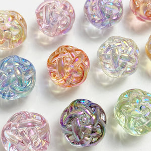 UV Effect Twisted Shape Acrylic Beads 10Pc