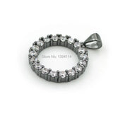 Micro Pave Clear CZ Loop Charm for Necklaces Jewelry
