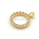 Micro Pave Clear CZ Loop Charm for Necklaces Jewelry