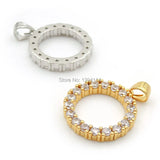 Micro Pave Clear CZ Loop Charm for Necklaces Jewelry