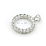Micro Pave Clear CZ Loop Charm for Necklaces Jewelry