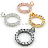 Micro Pave Clear CZ Loop Charm for Necklaces Jewelry