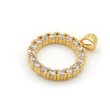 Micro Pave Clear CZ Loop Charm for Necklaces Jewelry