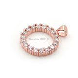 Micro Pave Clear CZ Loop Charm for Necklaces Jewelry