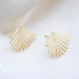 14K Plated Brass Leaf Leaves Stud Earrings DIY Jewelry Making