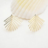 14K Plated Brass Leaf Leaves Stud Earrings DIY Jewelry Making