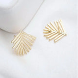 14K Plated Brass Leaf Leaves Stud Earrings DIY Jewelry Making