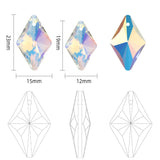 Crystal Rhombic Glass Loose Beads for Jewelry Making DIY