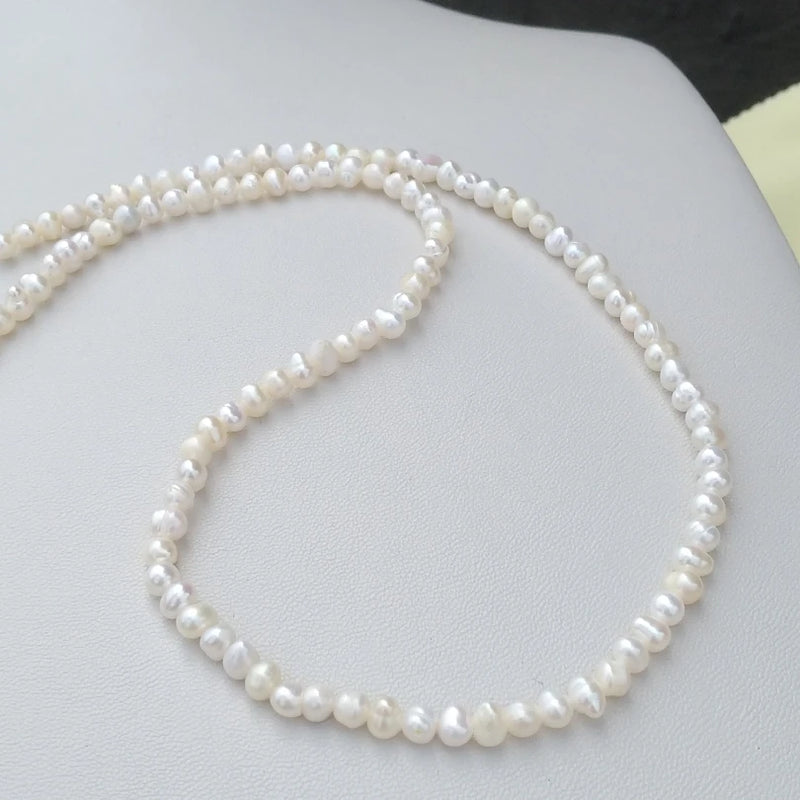 Natural South Sea Baroque Pearl Necklace 3-4mm