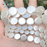 Natural Electroplating Shell Beads Flat Round Spacer Beads for Jewelry